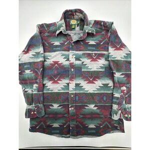 Cabela's Unisex Size L Shirt Aztec Southwest Pattern Button Up Vtg Long Sleeve
